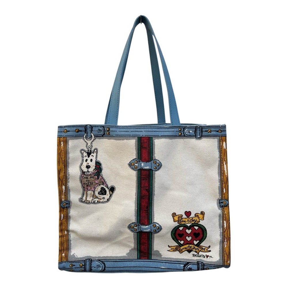 Brighton Dog Blue and White Tote Bag
